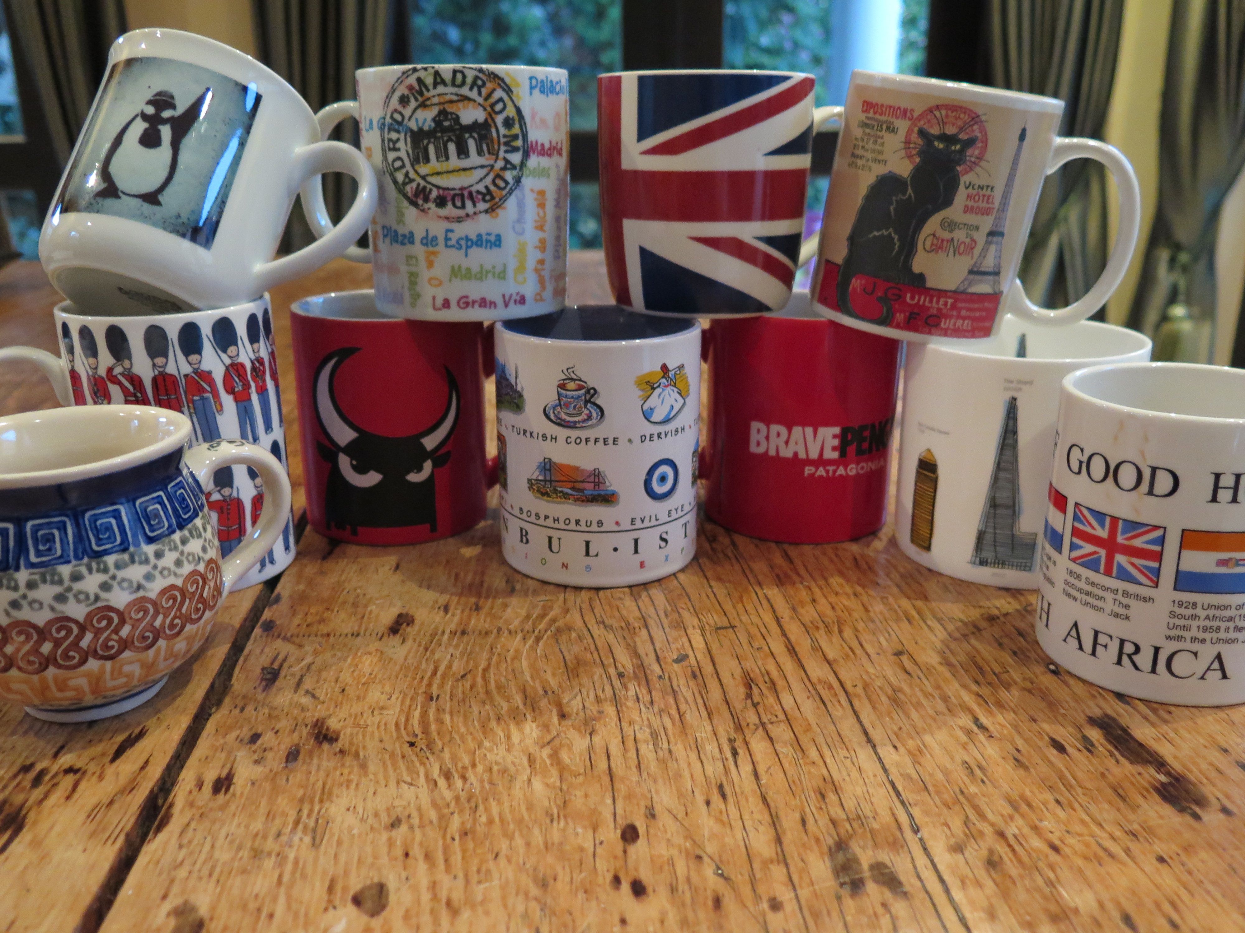 Collection of mugs from around the world