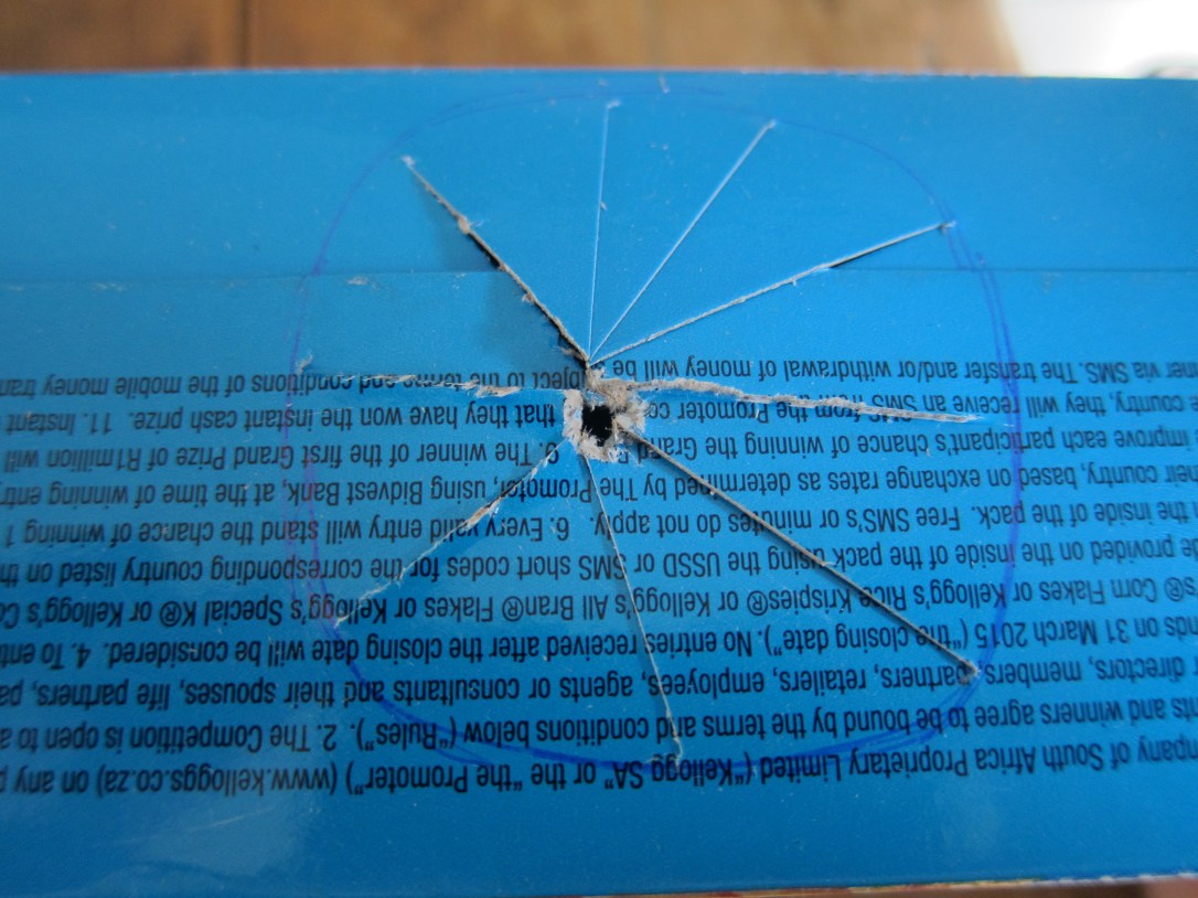 Liter of light kids science project, from the hole you made cut outwards towards the edge of your circle.