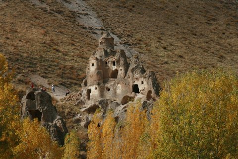 Fairy chimney castle Cappadocia, Turkey.