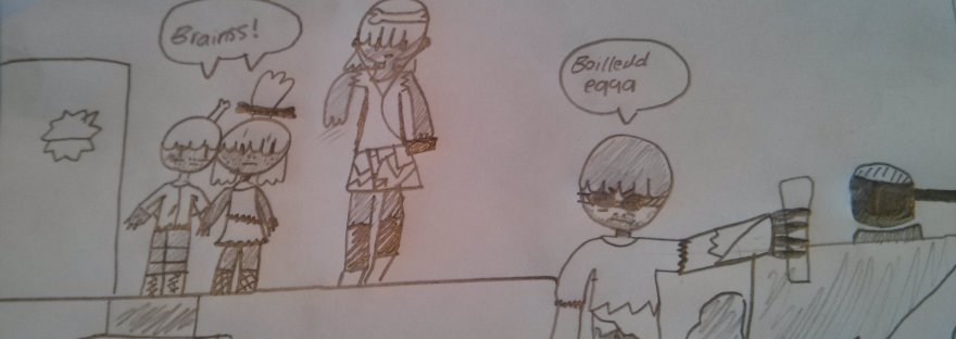 Child's sketch Mile High Living gives your zombie skin