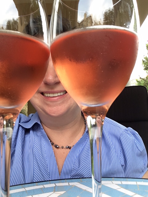 rose tinted wine glasses