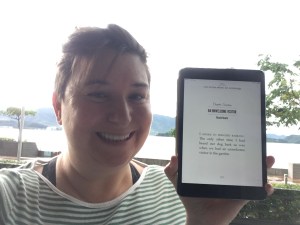 Life on the Move, Nicola Beach showing opening lines to An Unwelcome Visitor.