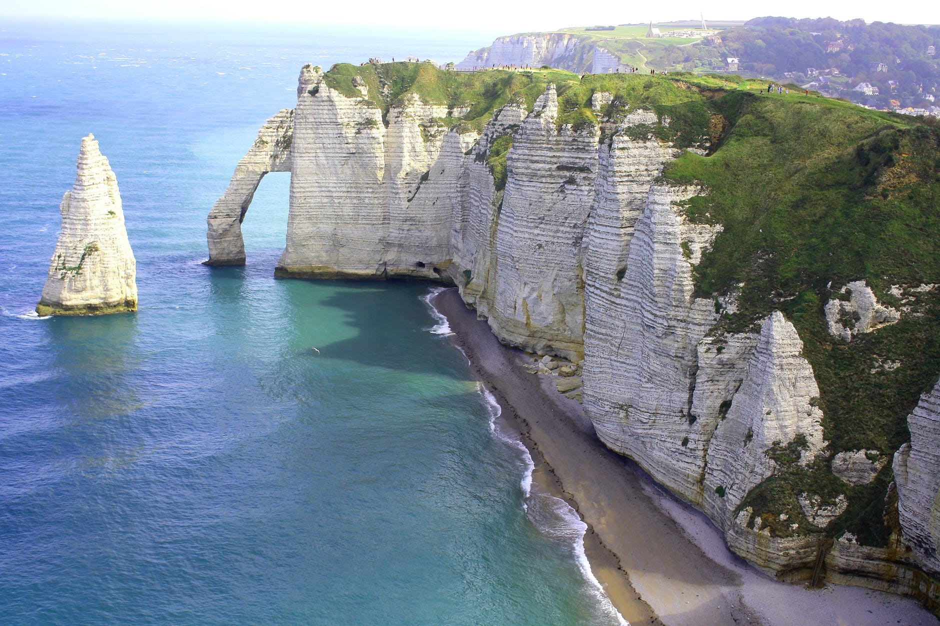 beach calm cliffs coast line